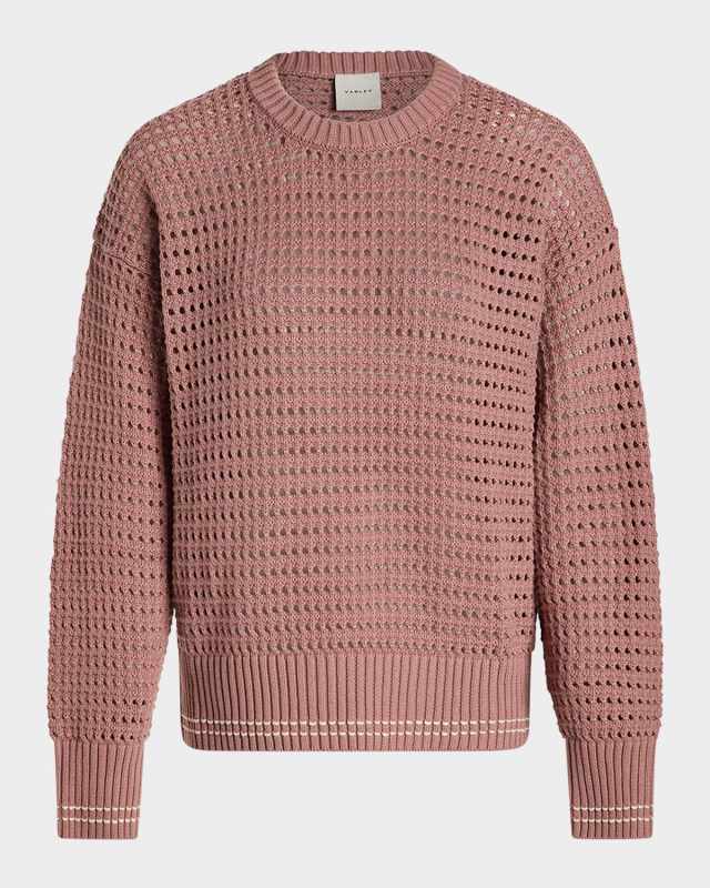 Fox Crochet-Knit Crewneck Sweater